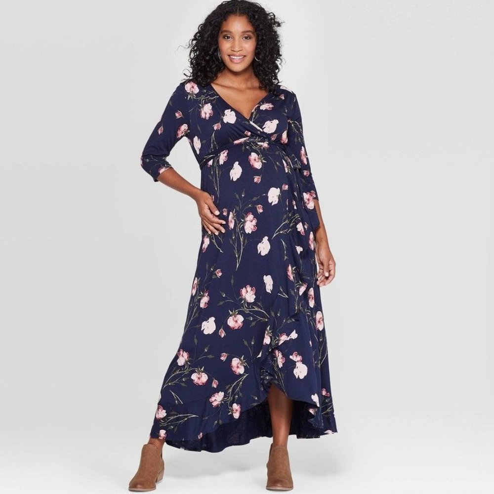 Isabel Maternity Floral Print Maxi Dress